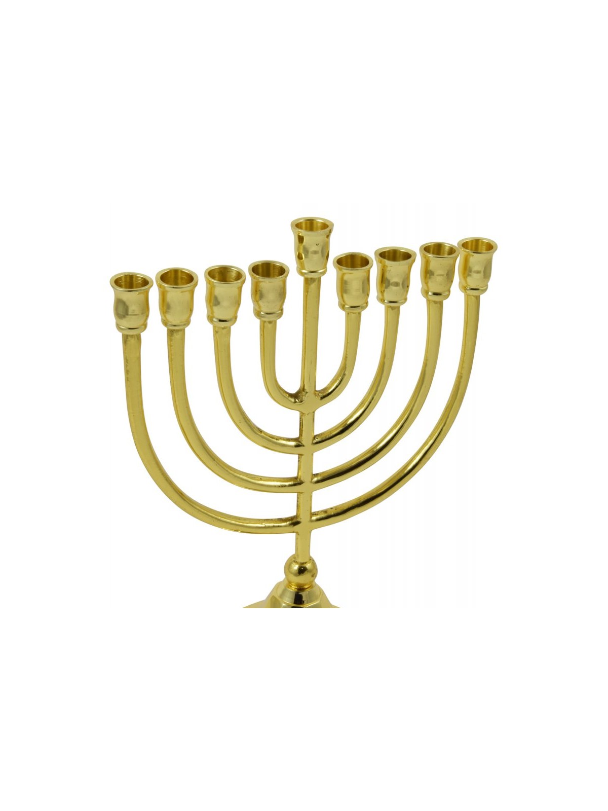 Gold Metal Chanukah Menorah Classic Design for C... | Hanukkah Menorah