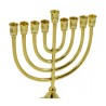 Gold Metal Chanukah Menorah Classic Design for C... | Hanukkah Menorah