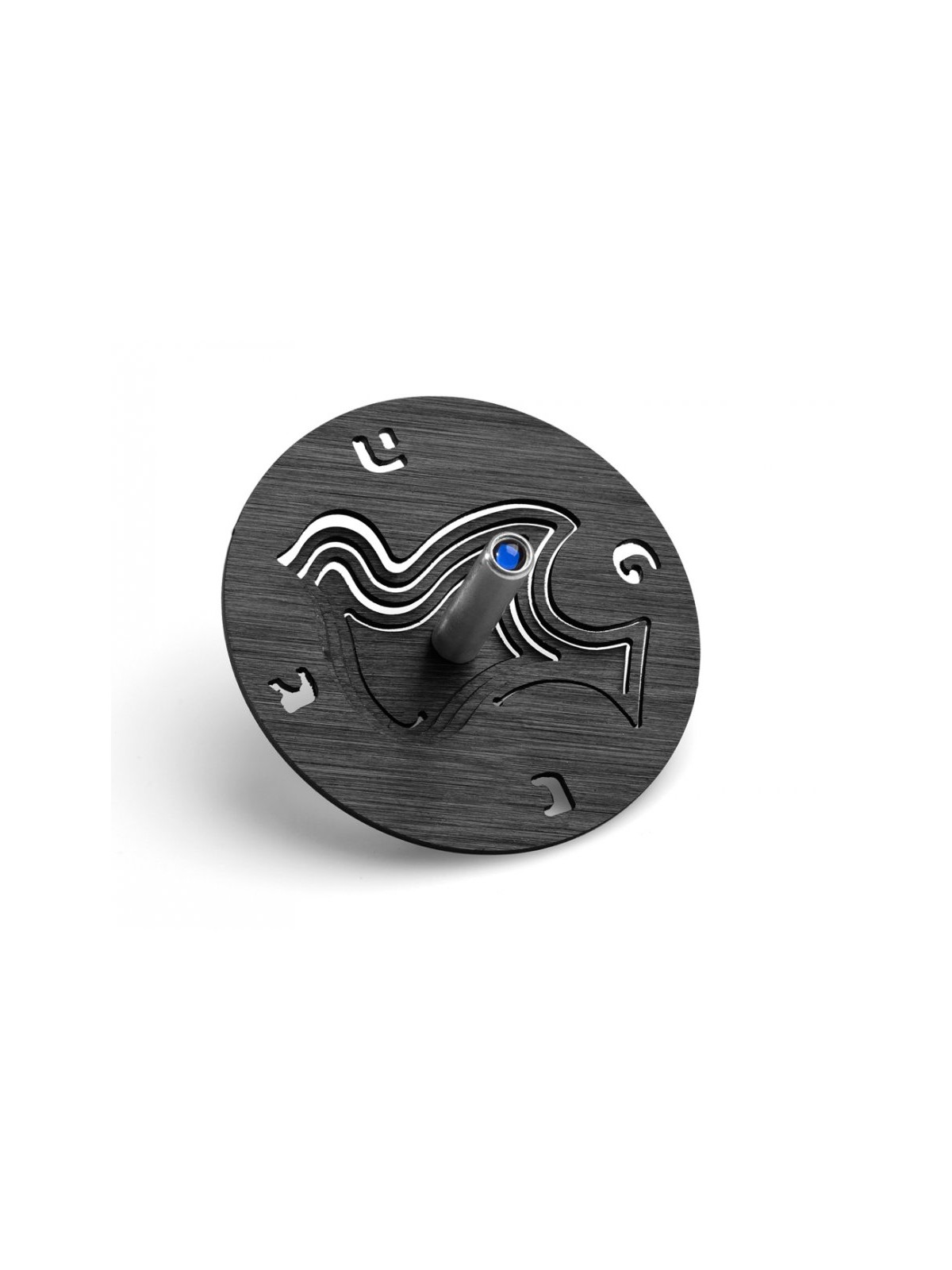 Adi Sidler Brushed Aluminum Chanukah Dreidel Dove of Pea... | Dreidels