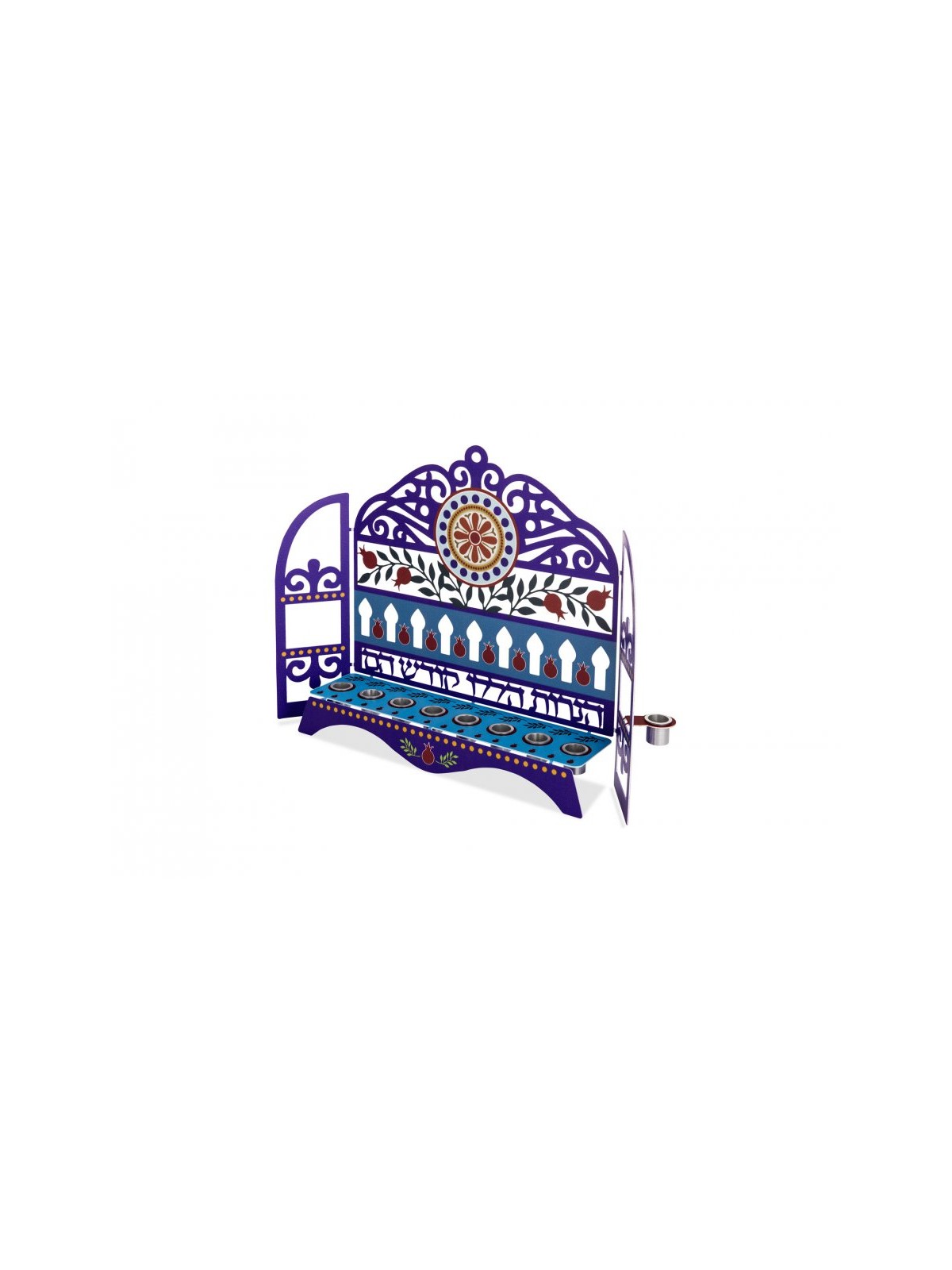 Dorit Judaica Window Menorah Decorative Pomegran... | Hanukkah Menorah