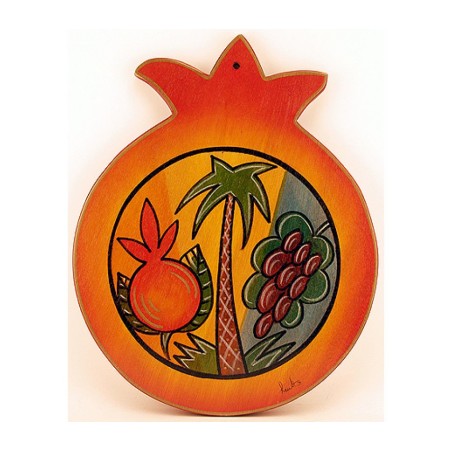 Kakadu Hand Painted Pomegranate Wood Cutting Board... | Challah Boards