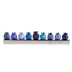 Yair Emanuel Pomegranate Hanukkah Menorah Anodiz... | Hanukkah Menorah