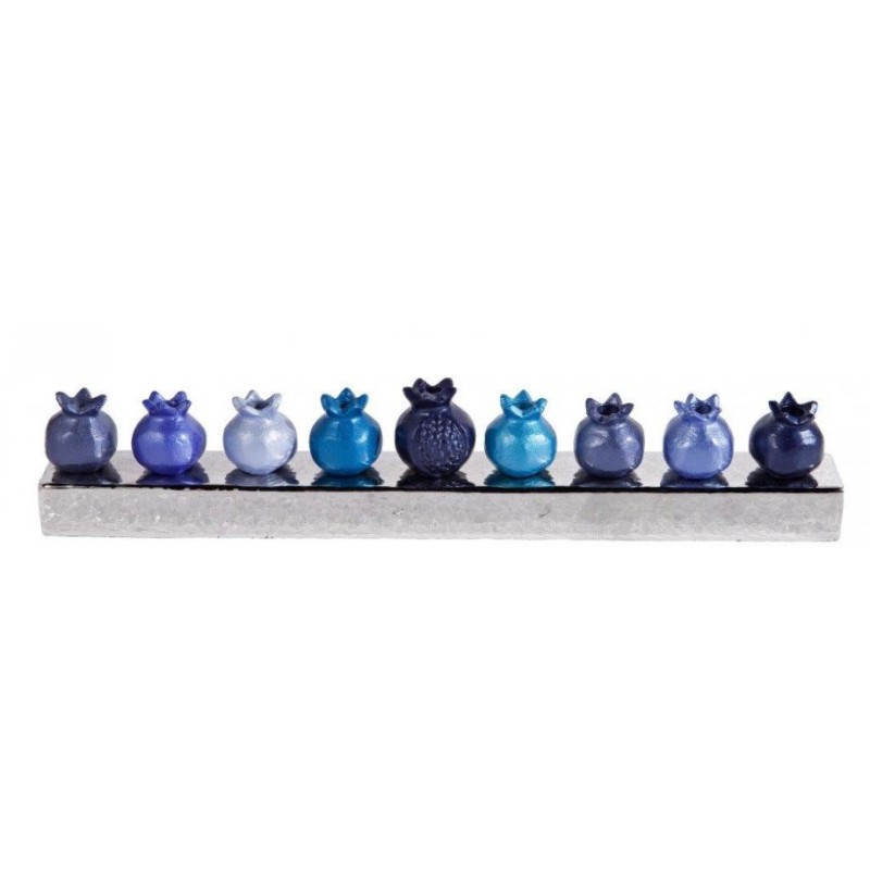 Yair Emanuel Pomegranate Hanukkah Menorah Anodiz... | Hanukkah Menorah