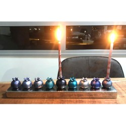 Yair Emanuel Pomegranate Hanukkah Menorah Anodiz... | Hanukkah Menorah