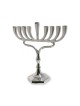 Nickel Silver Colored Chanukah Menorah Contempor... | Hanukkah Menorah
