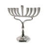 Nickel Silver Colored Chanukah Menorah Contempor... | Hanukkah Menorah