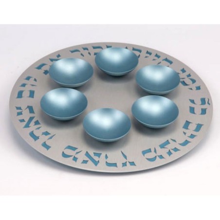 Agayof Exclusive Anodized Aluminum Seder Plate with ... | Seder Plates