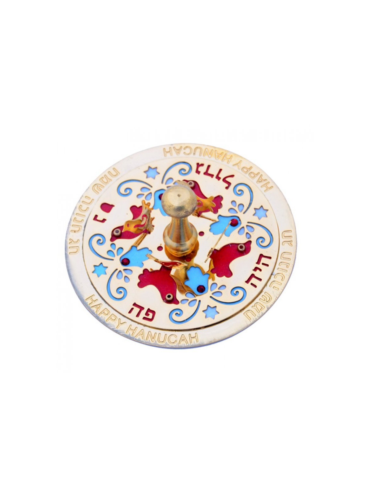 Red Hamsa Dove Dreidel by Ester Shahaf | Dreidels