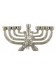 Silver Plated Polyresin Chanukah Menorah with Go... | Hanukkah Menorah