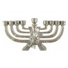 Silver Plated Polyresin Chanukah Menorah with Go... | Hanukkah Menorah