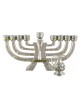 Silver Plated Polyresin Chanukah Menorah with Go... | Hanukkah Menorah