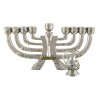 Silver Plated Polyresin Chanukah Menorah with Go... | Hanukkah Menorah