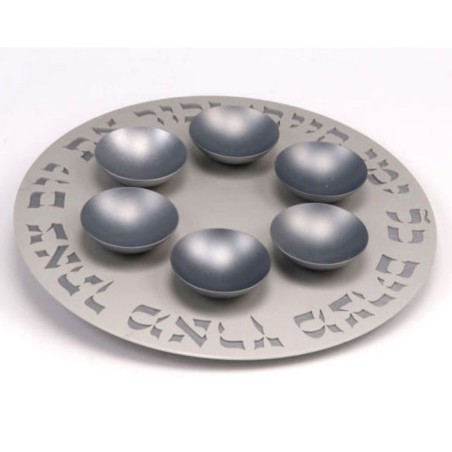 Agayof Exclusive Anodized Aluminum Seder Plate with ... | Seder Plates