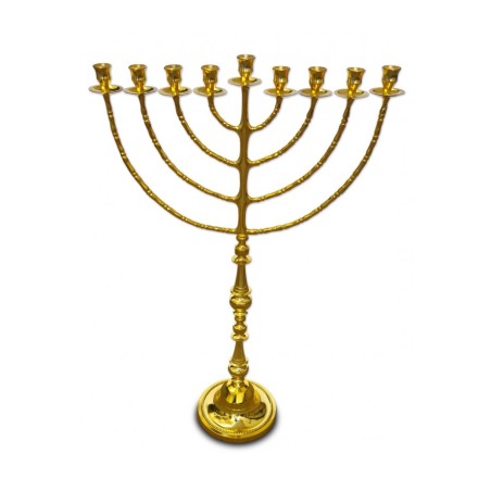 Extra Large Antique Gold Chanukah Menorah Tradit... | Hanukkah Menorah