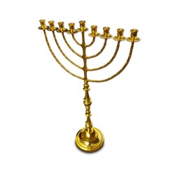 Extra Large Antique Gold Chanukah Menorah Tradit... | Hanukkah Menorah