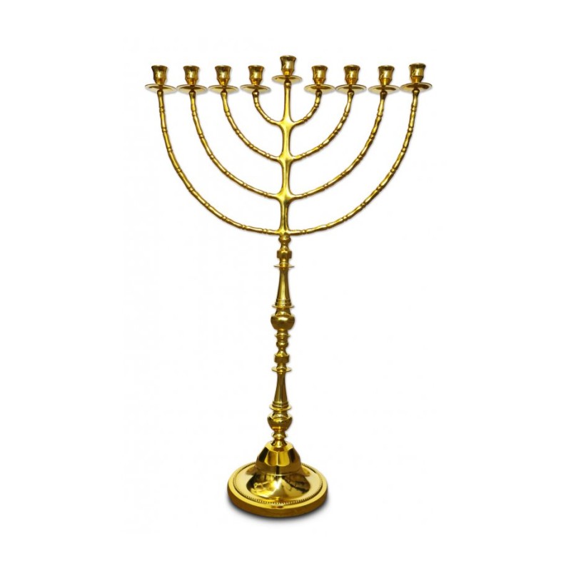 Extra Large Antique Gold Chanukah Menorah Tradit... | Hanukkah Menorah