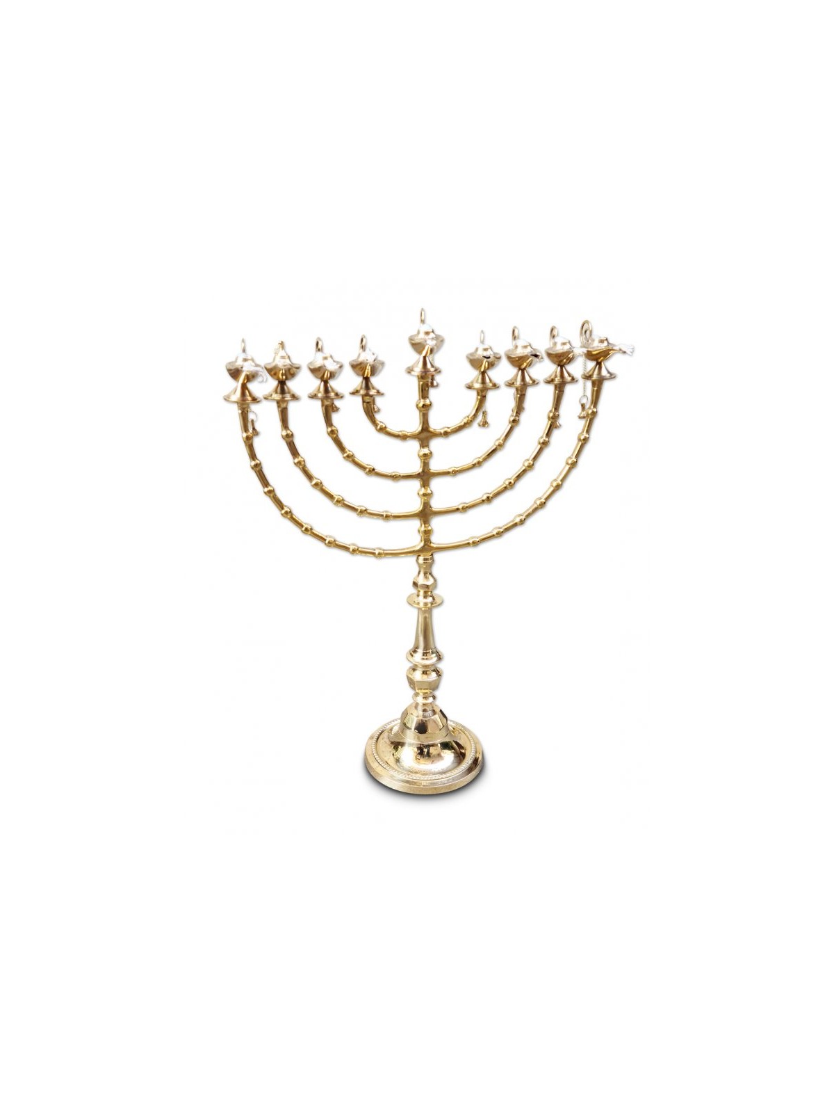 Extra Large Gold Color Chanukah Menorah with Dec... | Hanukkah Menorah