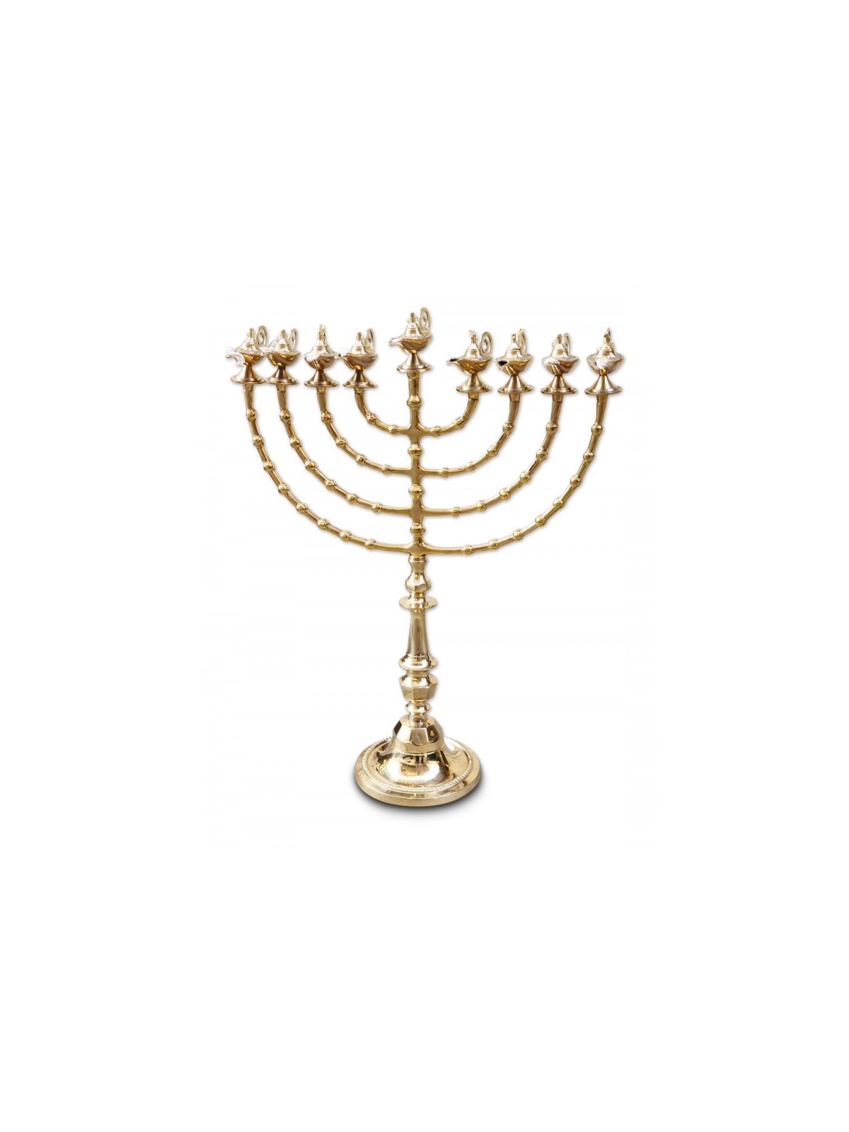 Extra Large Gold Color Chanukah Menorah with Dec... | Hanukkah Menorah