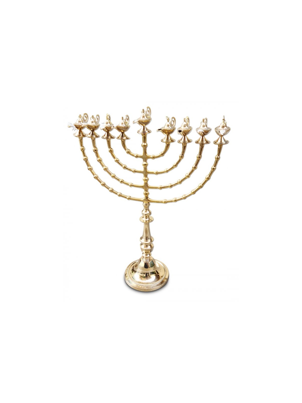 Extra Large Gold Color Chanukah Menorah with Dec... | Hanukkah Menorah