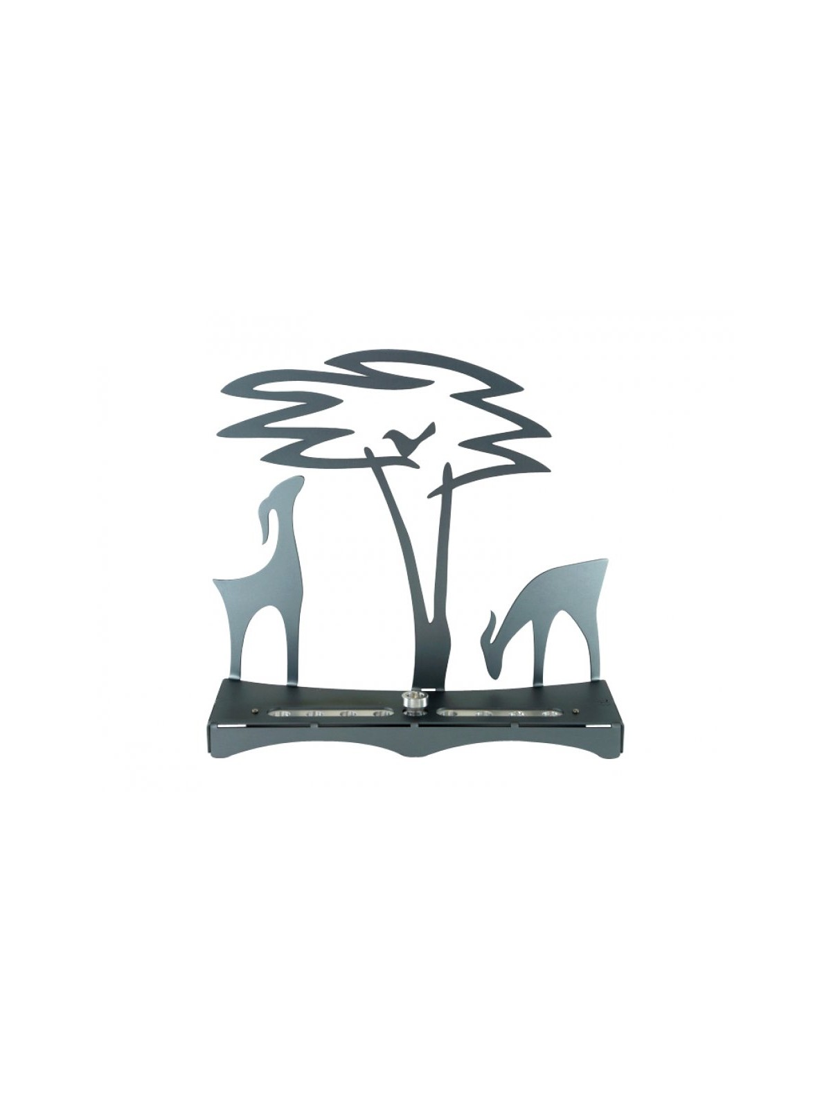 Shraga Landesman Hanukkah Menorah with Acacia Tr... | Hanukkah Menorah