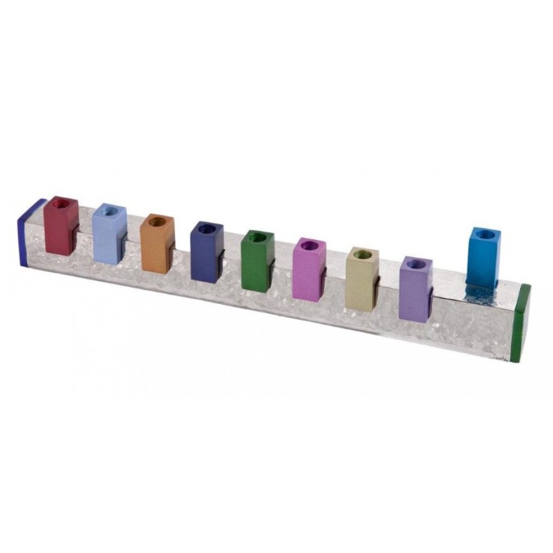 Menorah de Hanoukka en métal martelé Yair Emanuel avec... | Hanoukka Menorah