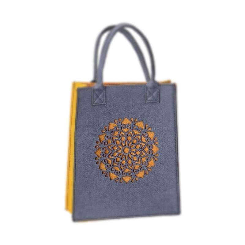 Dorit Judaica Womans Tote Bag Gray and Mu... | Jewish Gift from Israel