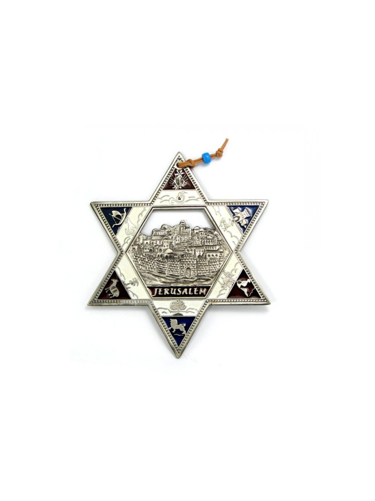 Silver Plated Star of David Wall Hanging with Twelv... | Star of David