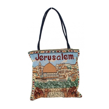 Colorfully Embroidered Tote Bag with Jeru... | Jewish Gift from Israel