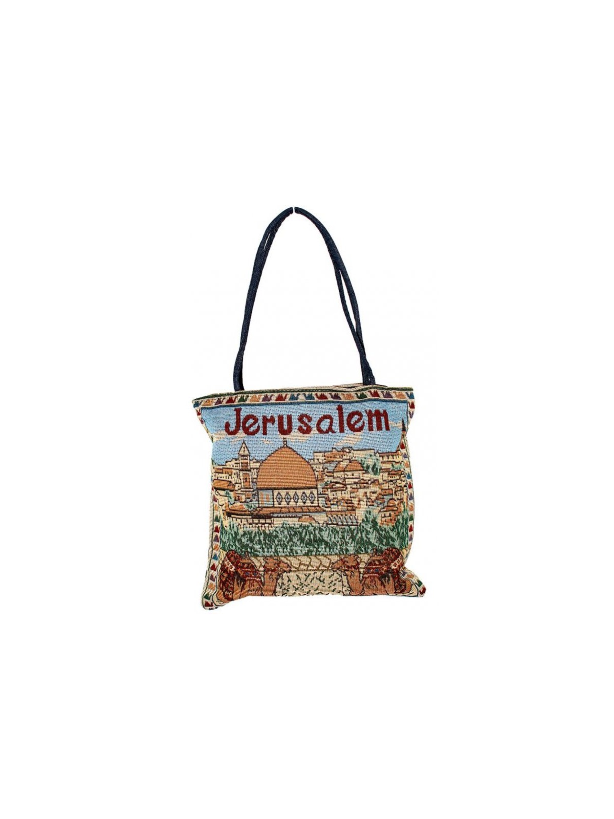 Colorfully Embroidered Tote Bag with Jeru... | Jewish Gift from Israel