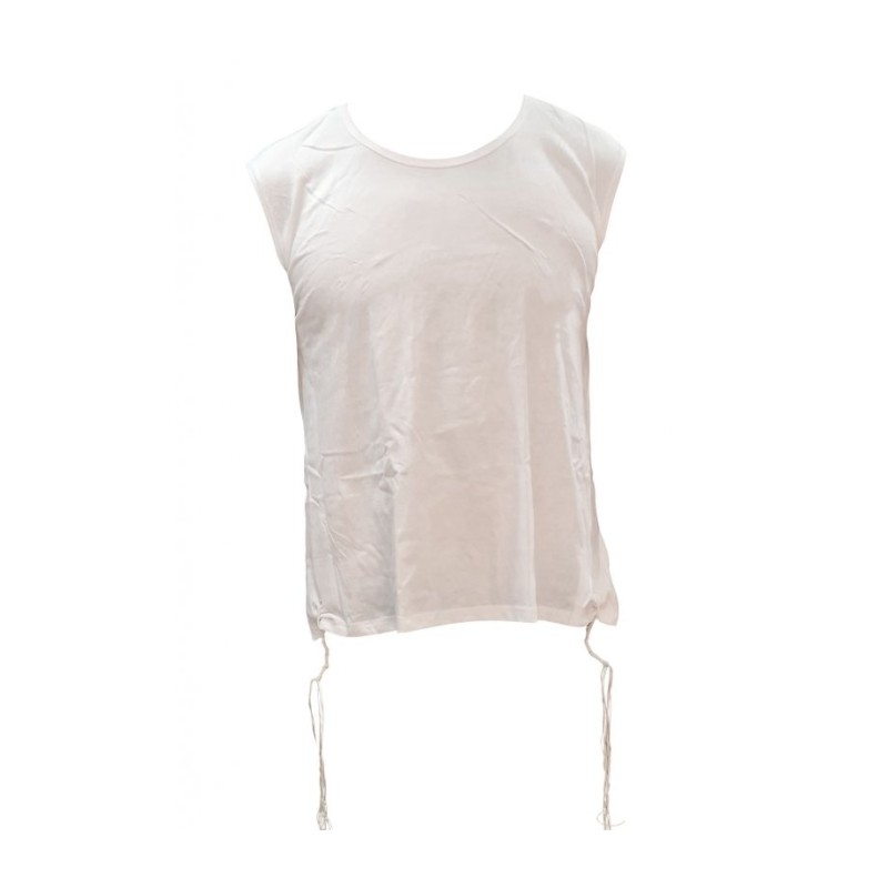 Childrens White Sleeveless Undershirt with Tzitzit | Kids Clothing