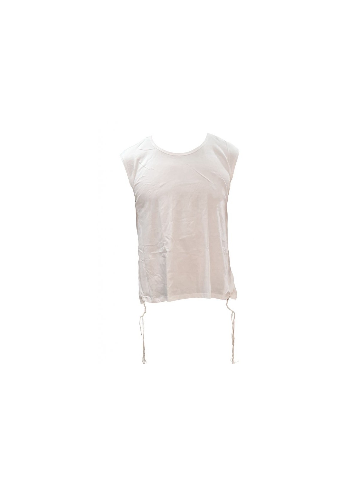 Childrens White Sleeveless Undershirt with Tzitzit | Kids Clothing