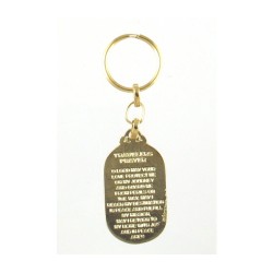 Oval Blue and Silver Keychain Hebrew Chai in St... | Judaica Keychains