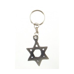 Classic Silver Star of David Keychain Pewter | Judaica Keychains