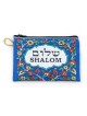 Embroidered Zippered Cloth Purse Shalom P... | Jewish Gift from Israel