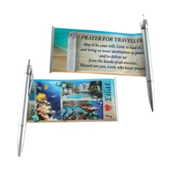 Silver Ballpoint Pen with Pullout Eilat Views and Tr... | Israeli Pens