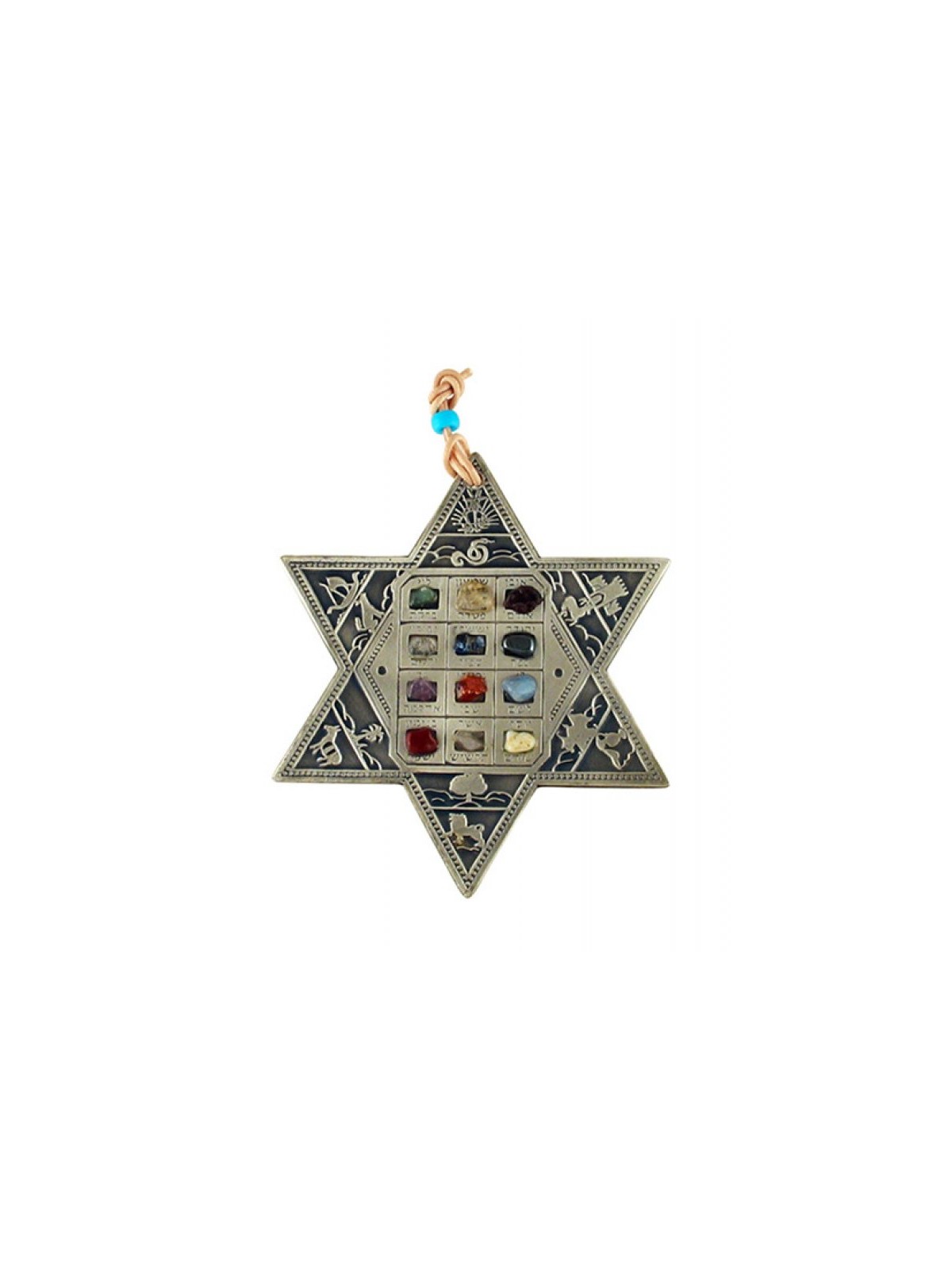 Star of David Wall Hanging with Twelve Tribe and Br... | Star of David