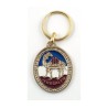 Oval Gold Keychain Camel Image with Jerusalem i... | Judaica Keychains