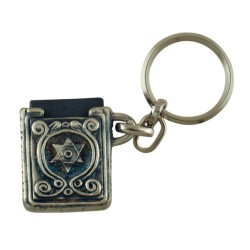 Keychain Holding Book of Psalms Tehilim Flower ... | Judaica Keychains