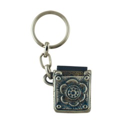 Keychain Holding Book of Psalms Tehilim Flower ... | Judaica Keychains