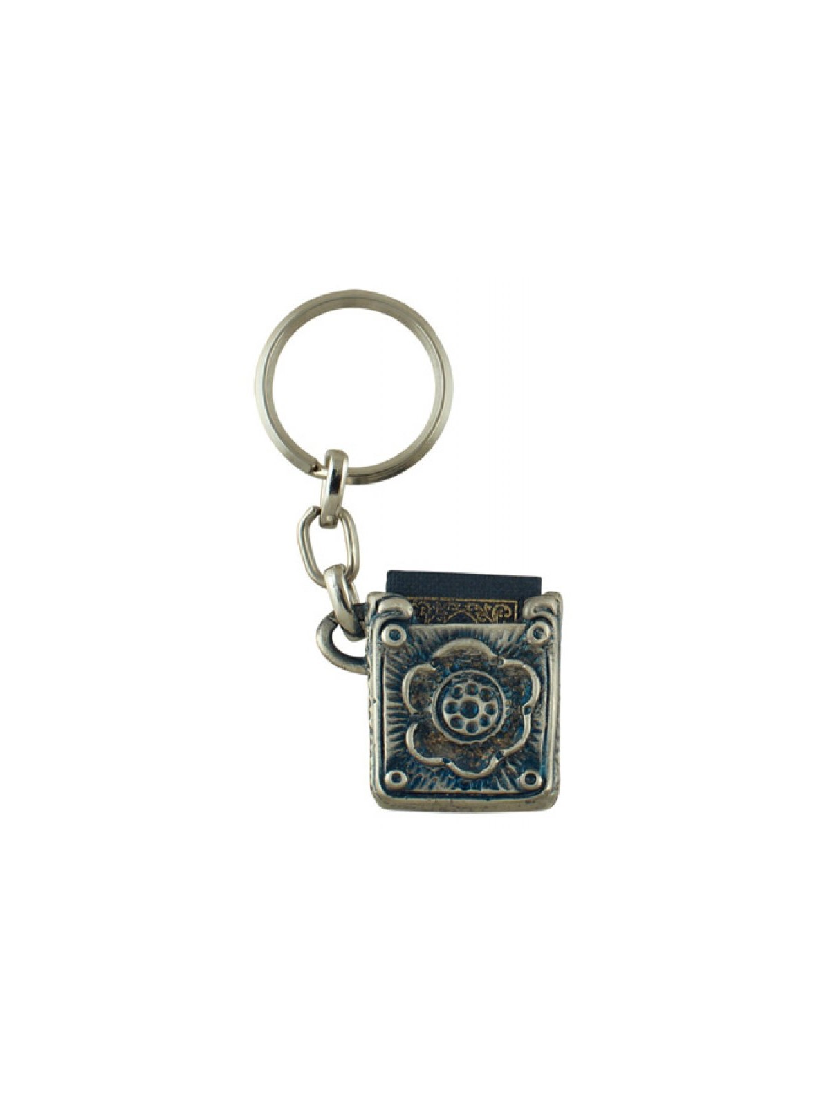 Keychain Holding Book of Psalms Tehilim Flower ... | Judaica Keychains