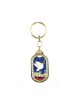Oval Gold Frame Keychain White Dove and Jerusal... | Judaica Keychains