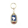 Oval Gold Frame Keychain White Dove and Jerusal... | Judaica Keychains