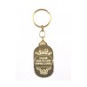 Oval Gold Frame Keychain White Dove and Jerusal... | Judaica Keychains