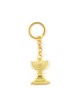 Gold Key Chain with Seven Branch Menorah and St... | Judaica Keychains