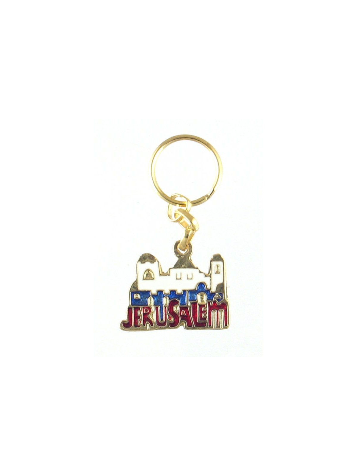Colorful Metal Keychain Jerusalem Image | Judaica Keychains