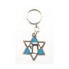 Keychain with Blue and White Star of David and ... | Judaica Keychains