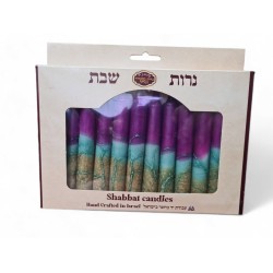 Decorative Handmade Galilee Shabbat Candles Purpl... | Sabbath Candles