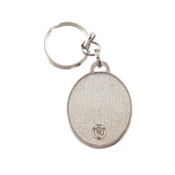 Oval Blue and White Keychain Menorah Olive Bran... | Judaica Keychains