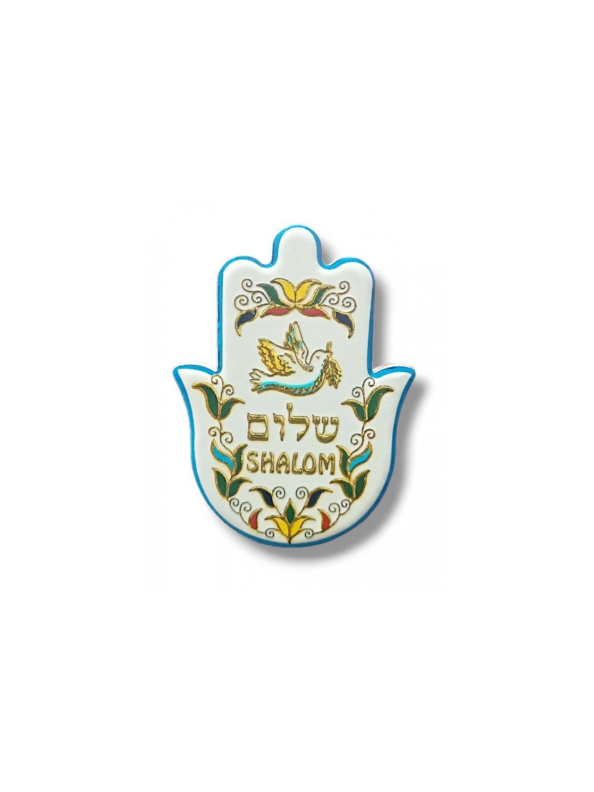 Textured Ceramic Hamsa Magnet Dove of Peace %96 Sh... | Jewish Magnets
