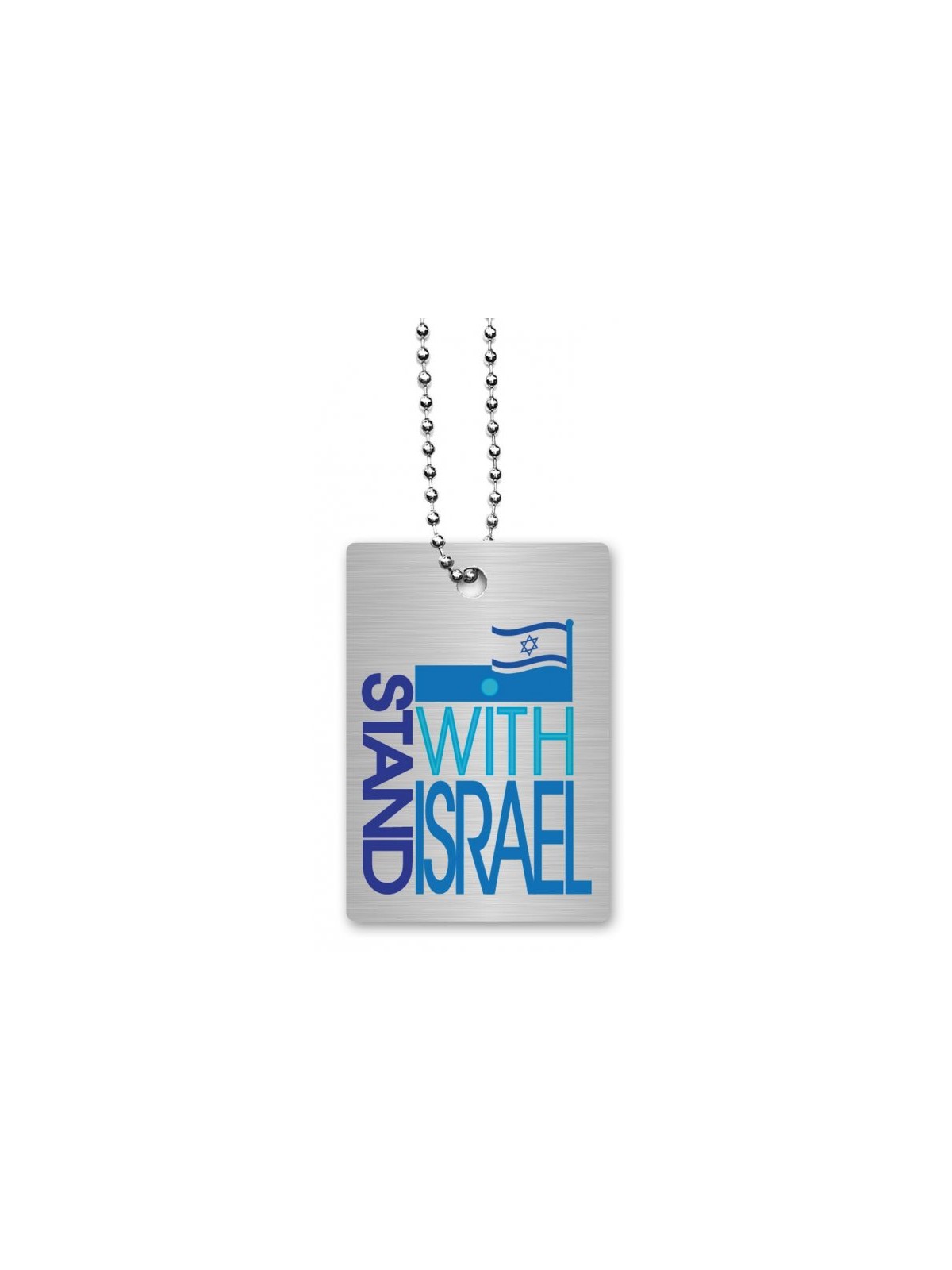 Dorit Judaica Dog Tag Necklace on Chain Engraved Fla... | IDF Dog-Tags
